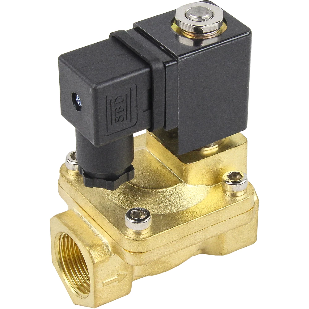Клапан электромагнитный 3/8″ Ду10 Ру16 пилотного действия двухходовой, корпус - латунь, присоединение - внутренняя резьба, уплотнение - NBR, нормально-закрытый, катушка - 24В AC (VS400-NT-NC-24VAC)