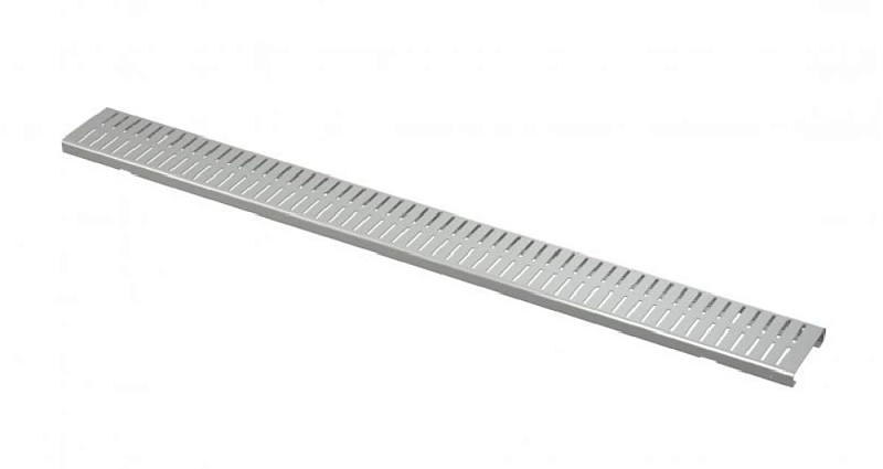 Решетка для дренажного желоба Alca Plast 100 мм прямая, 108отв х 152мм2, нержавеющая сталь